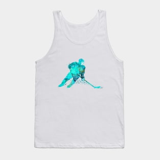 Ice Hockey Player Sports Girl Watercolor Tank Top